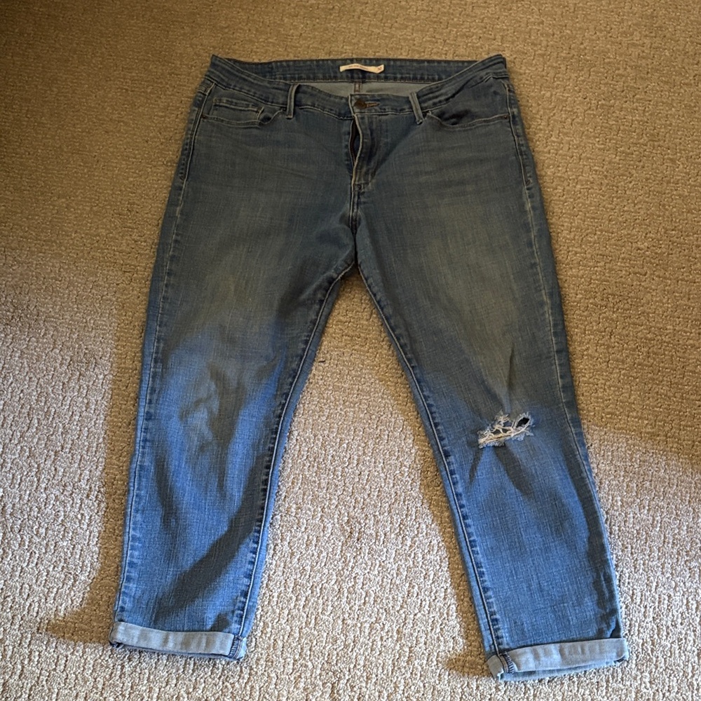 Classic Blue Distressed Women's Jeans